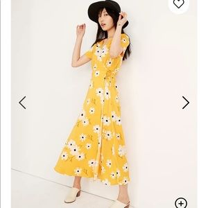 Madewell Puff-Sleeve Wrap Midi Dress